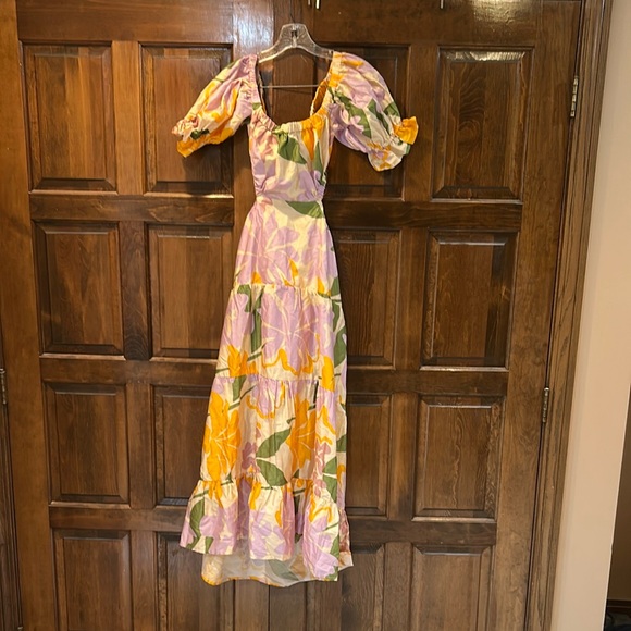 NWT Sabo Skirt Poppi Maxi Cutout Dress Size 6 Medium Floral Boho - Picture 2 of 9